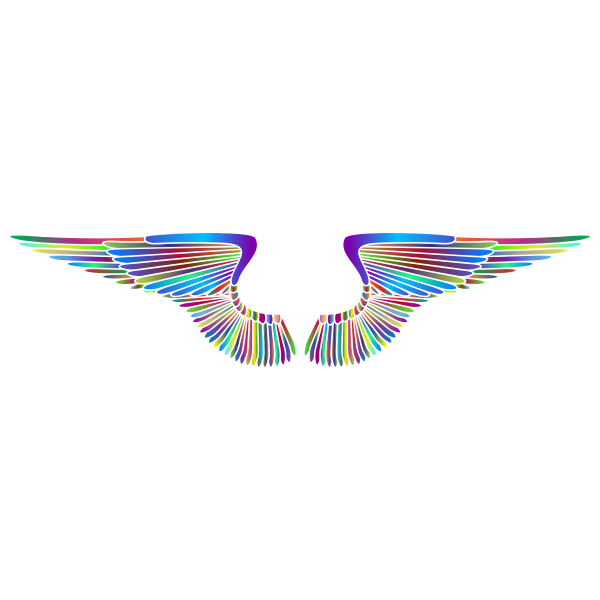 Hand Drawn Wings Prismatic 2