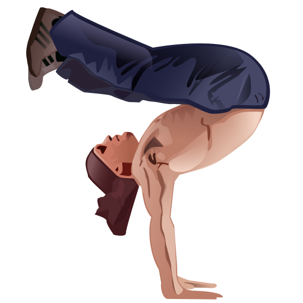 Vector image of guy doing a handstand pose