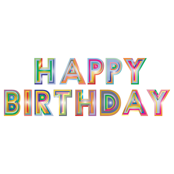 Happy Birthday Typography 2 Free Svg