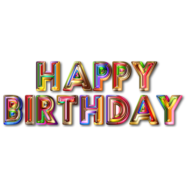Happy Birthday Typography With Drop Shadow