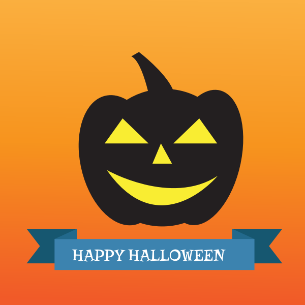 Happy Halloween blue sign vector image
