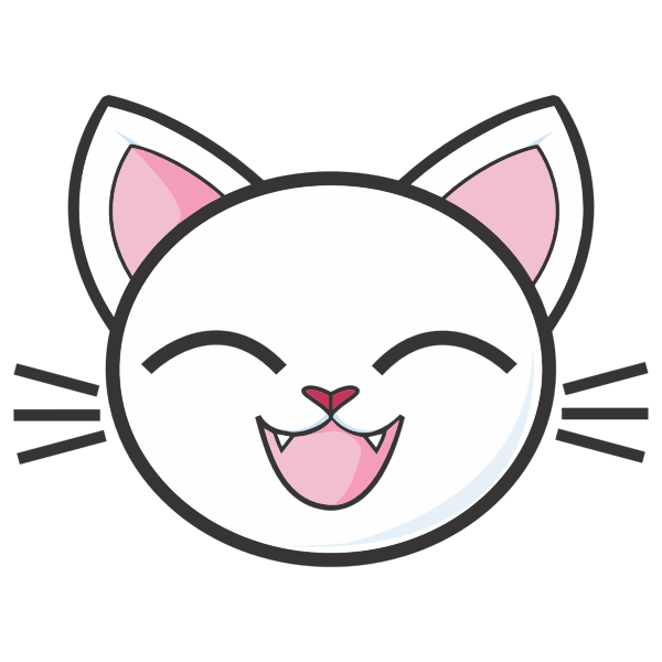 Happy White Cat | Free SVG