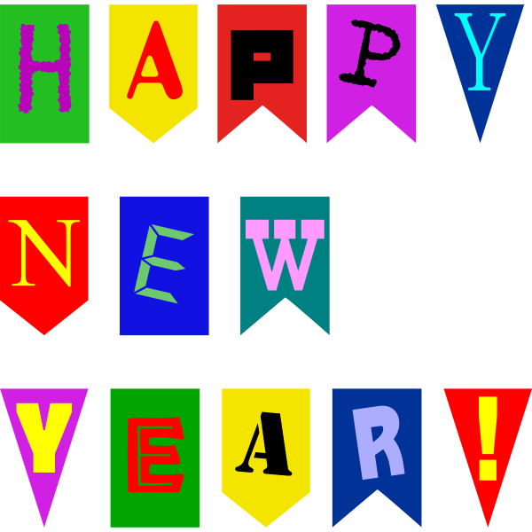 New Year Flags Vector