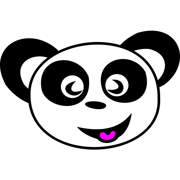 Vector drawing of happy panda face | Free SVG