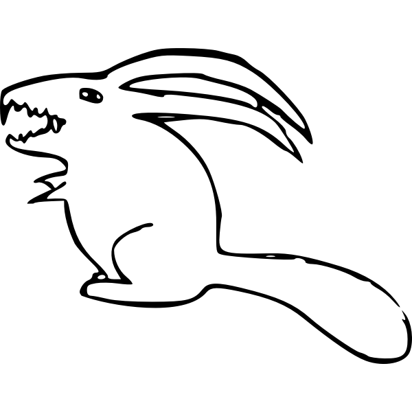 Scary rabbit drawing