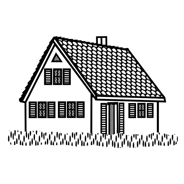 House lineart vector illustration
