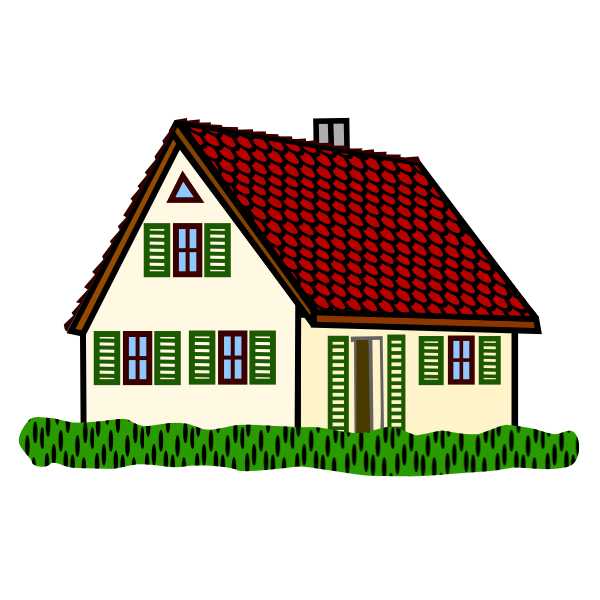 Coloured line art vector drawing of hoose