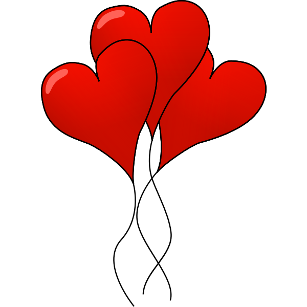 clipart of hearts and balloons