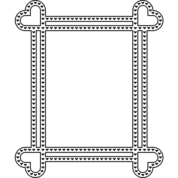 Rectangular Frame with hart on ends