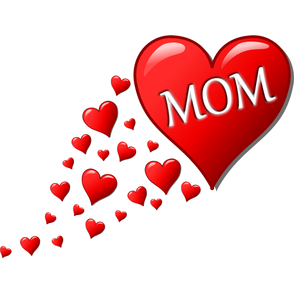 Hearts for Mom vector illustration | Free SVG