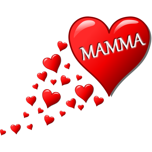 Hearts for Mom in Italian vector illustration