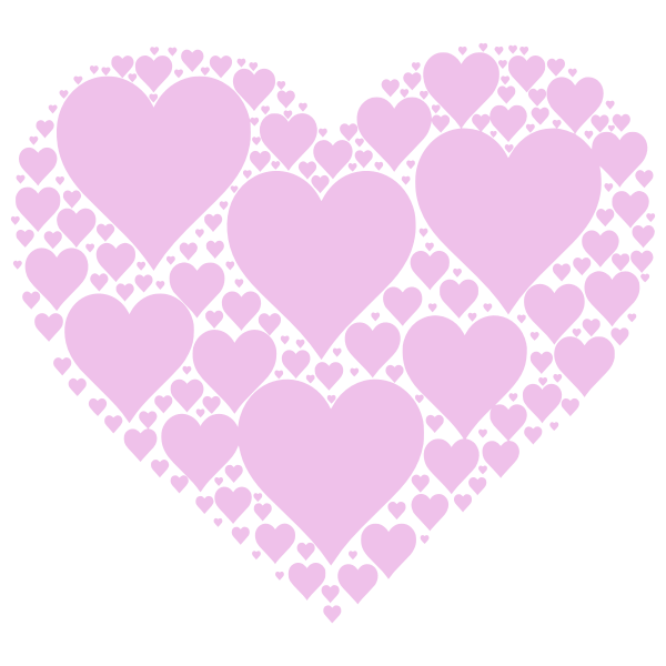 Hearts In Heart pink