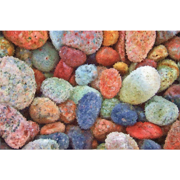 High Poly Colorful Stones