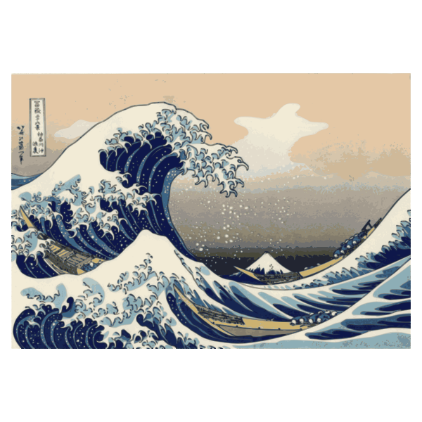 Vector graphics of painting Under the wave off Kanagawa