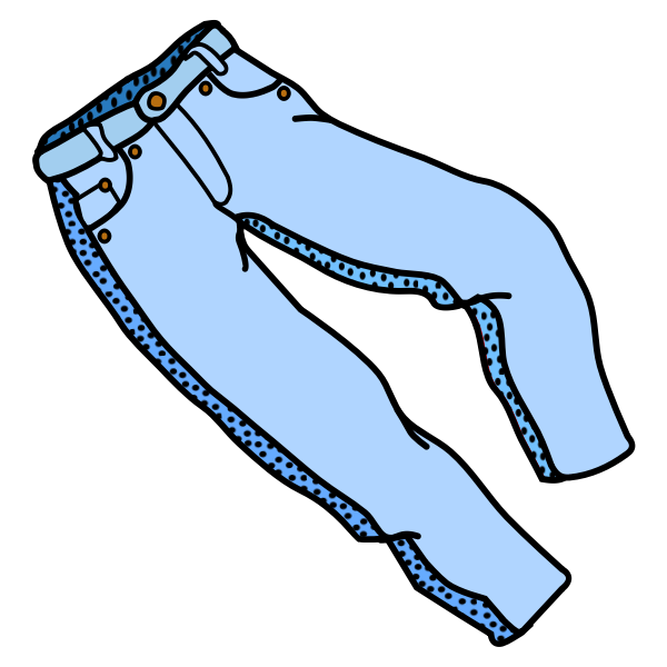 Coloured line art vector image of trousers