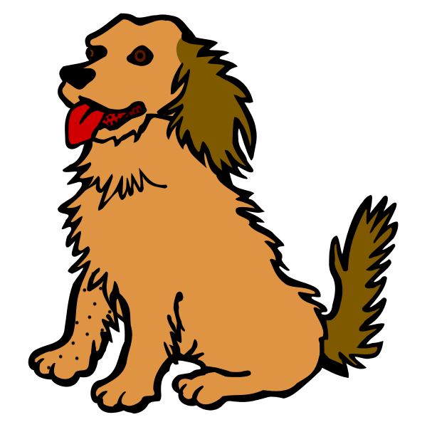 Vector clip art of dog with red tongue