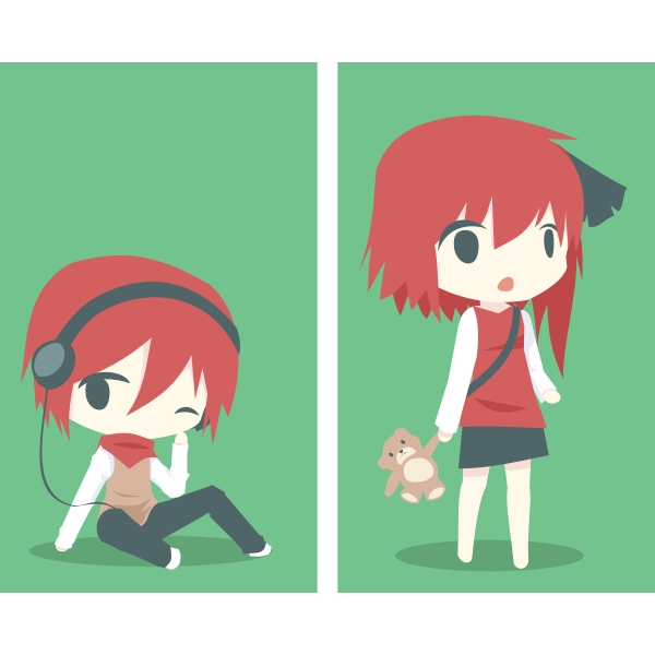Animated red-haired children