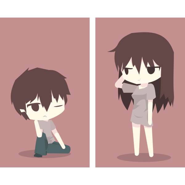 Animated boy and girl