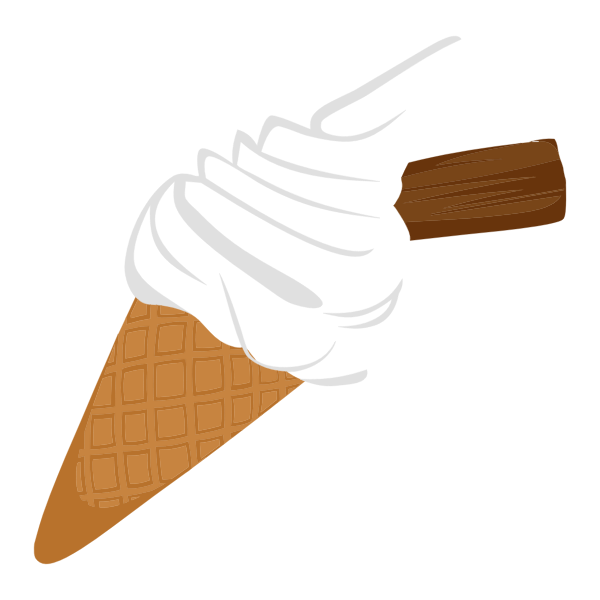 Ice cream cone with chocolate biscuit vector graphics