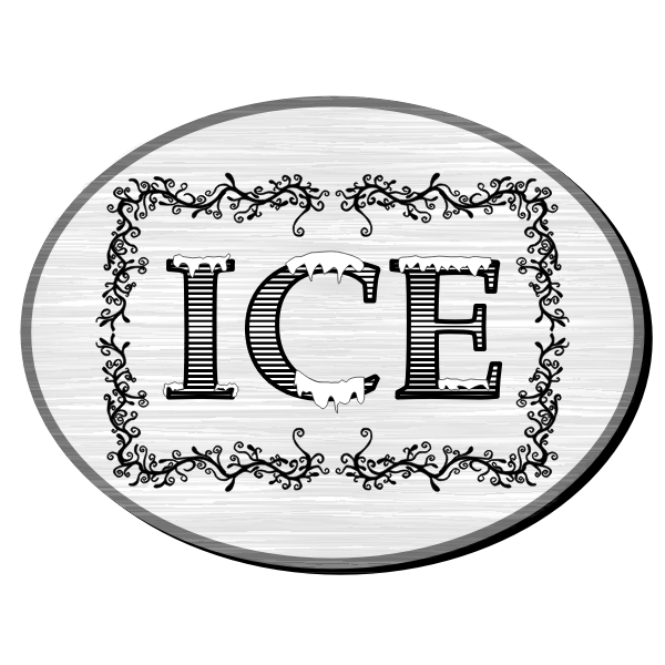 Victorian style ice sign vector image