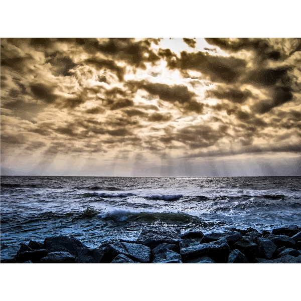 High Poly Dreary Oceanscape Free Svg