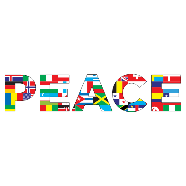 International Peace Typography Mark II With Stroke