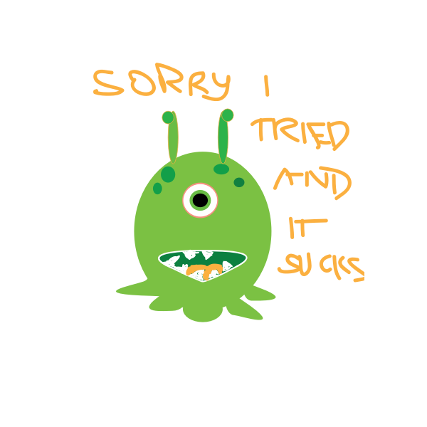 Vector graphics of one eyed failure monster