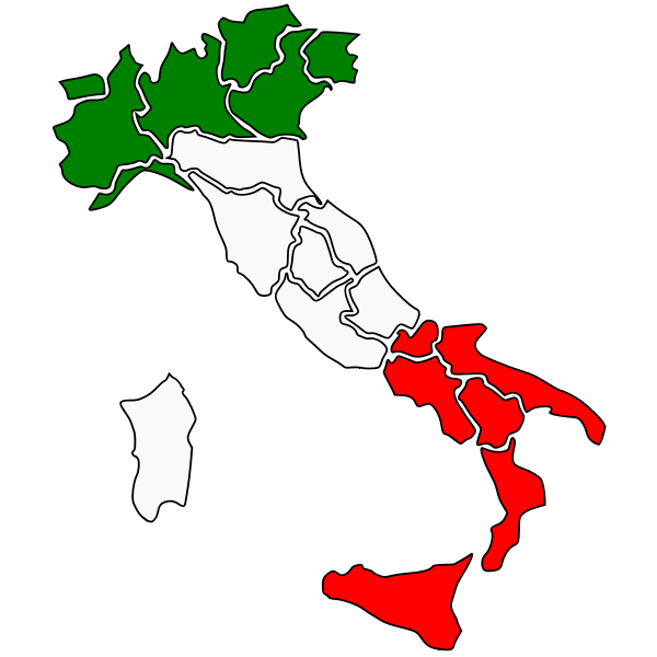 Italy map with regions vector image