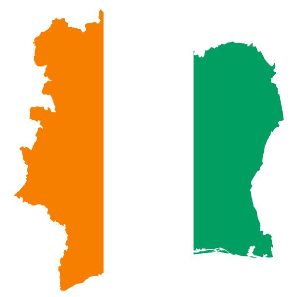 Ivory Coast Flag Map