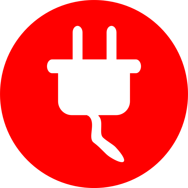 Power plug and cable vector symbol