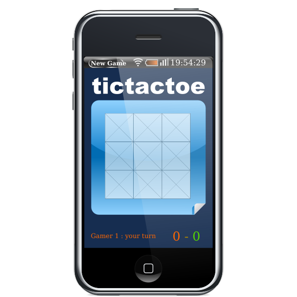 Iphone with tictactoe game on screen vector image