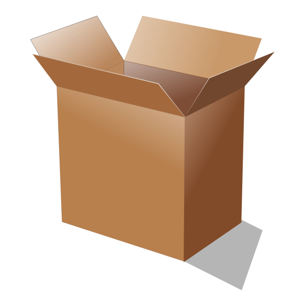 Vector illustration of open cardboard box