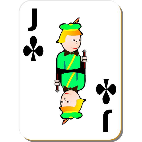Jack of Clubs gaming card vector illustration