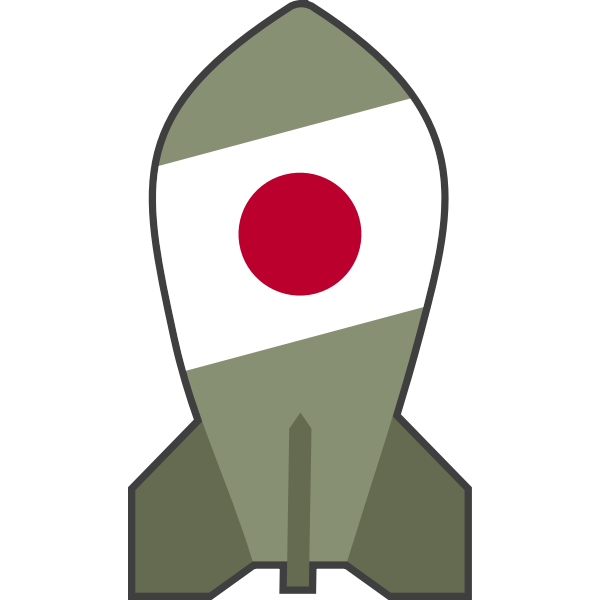 Vector drawing of hypothetical Japanese nuclear bomb