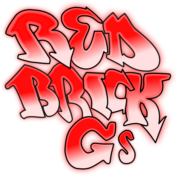 Graffiti writing ''red brick gs'' vector graphics