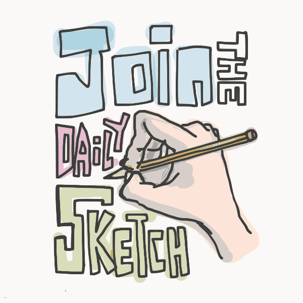 Vector image of join the daily sketch poster