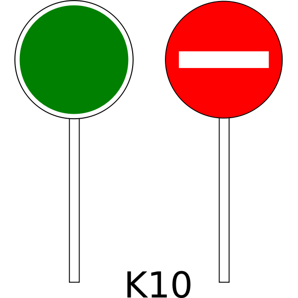 No entry traffic sign on pole color vector drawing