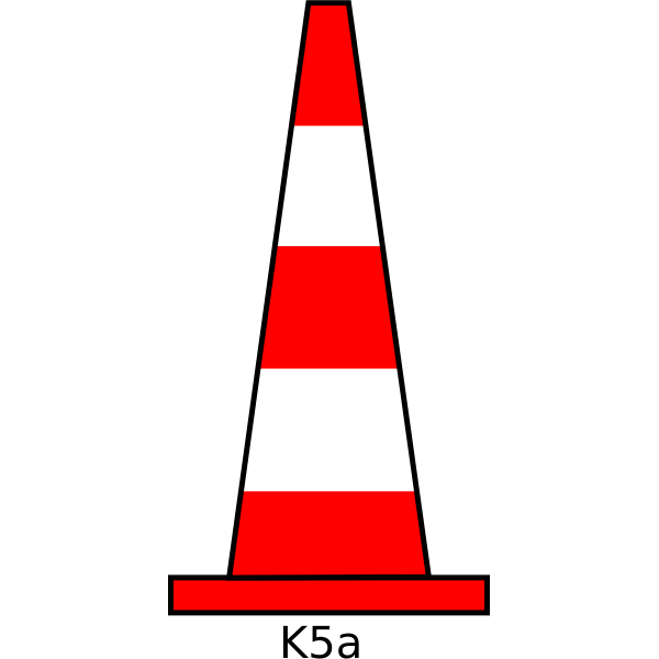 Traffic cone color vector drawing