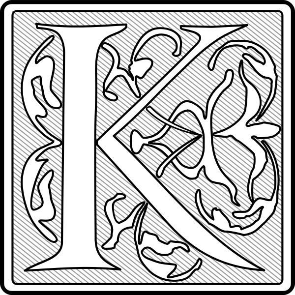 Vector graphics if light letter K calligraphy