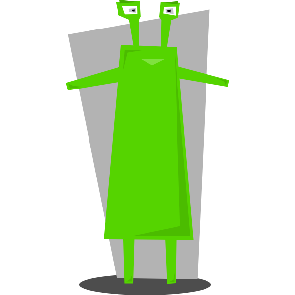 Vector graphics of green humanoid side table