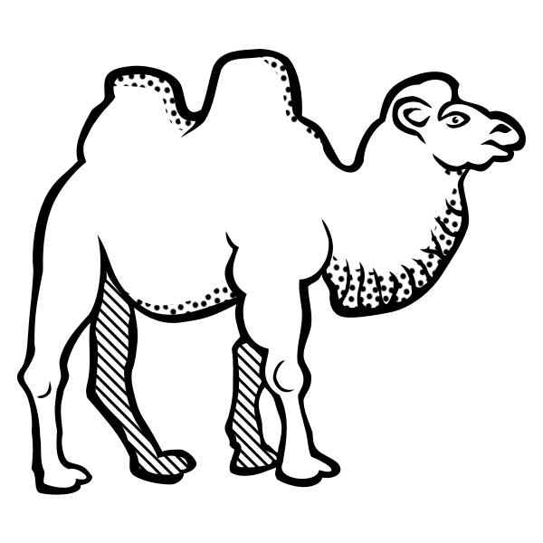 Drawing of camel with spotty throat line art | Free SVG