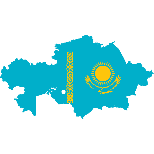 Kazakhstan flag and map