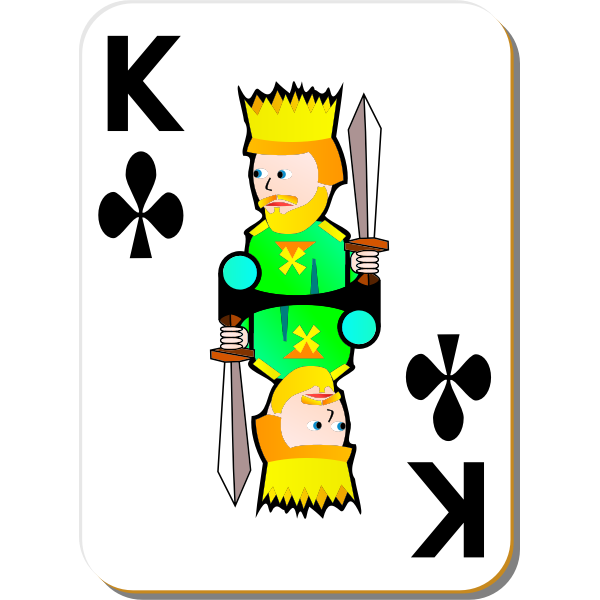 King of Clubs gaming card vector drawing