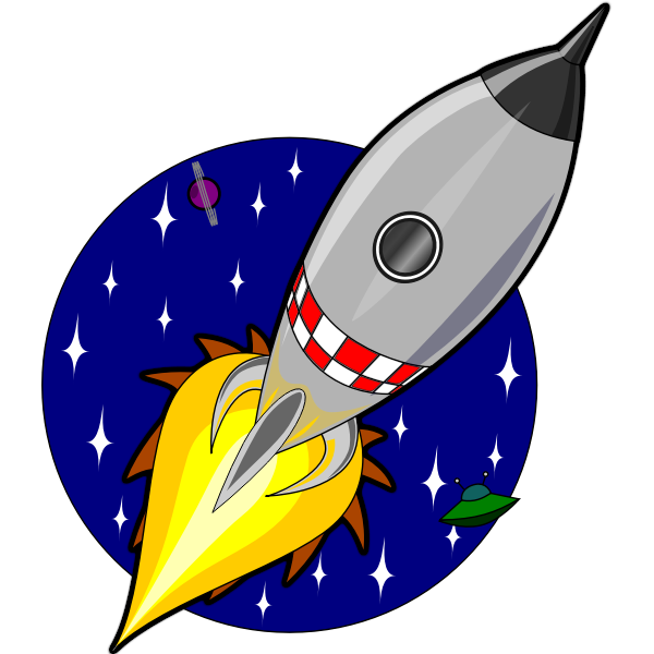Cartoon rocket vector drawing