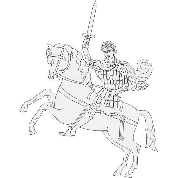 Statue knight on horseback