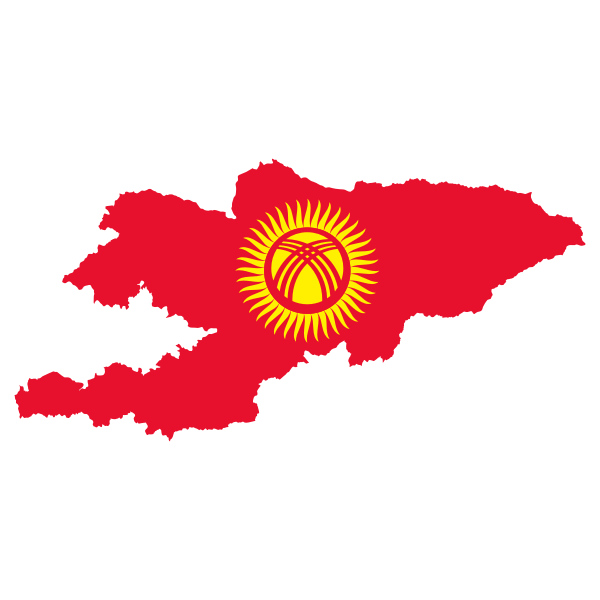 Kyrgyzstan Map Flag