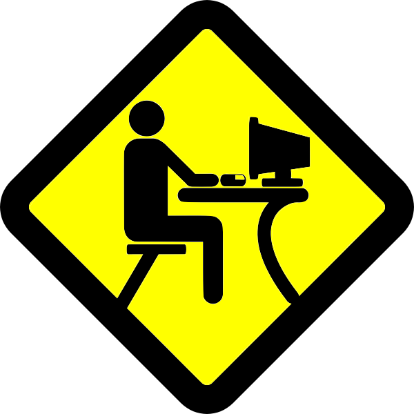 Computer user yellow sign | Free SVG