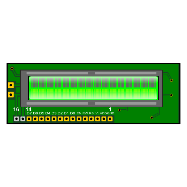 LCD on a PCB