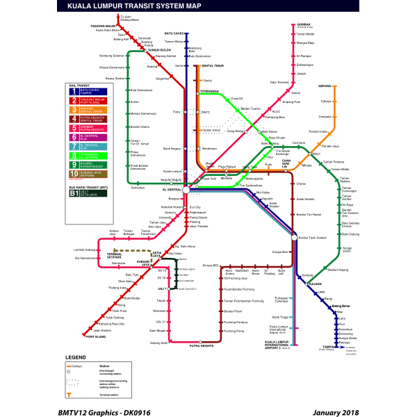Kuala Lumpur Rail Transit Map