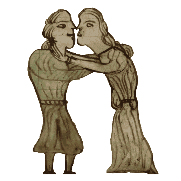 Laws of Hywel Dda Kissing couple cropped